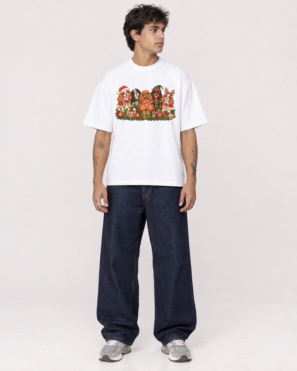 Mockup Boxy Heavyweight Tee White male full-body 06