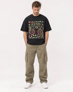 Mockup Boxy Heavyweight Tee Black male full-body 08