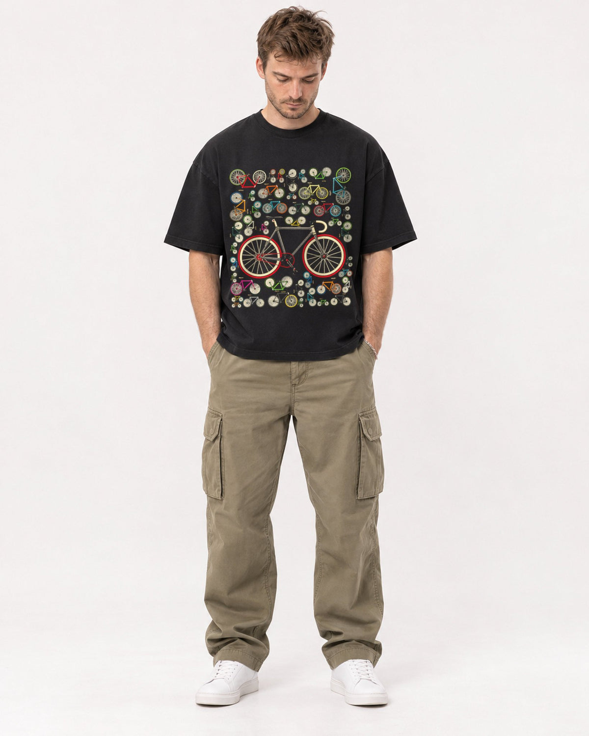 Mockup Boxy Heavyweight Tee Black male full-body 08