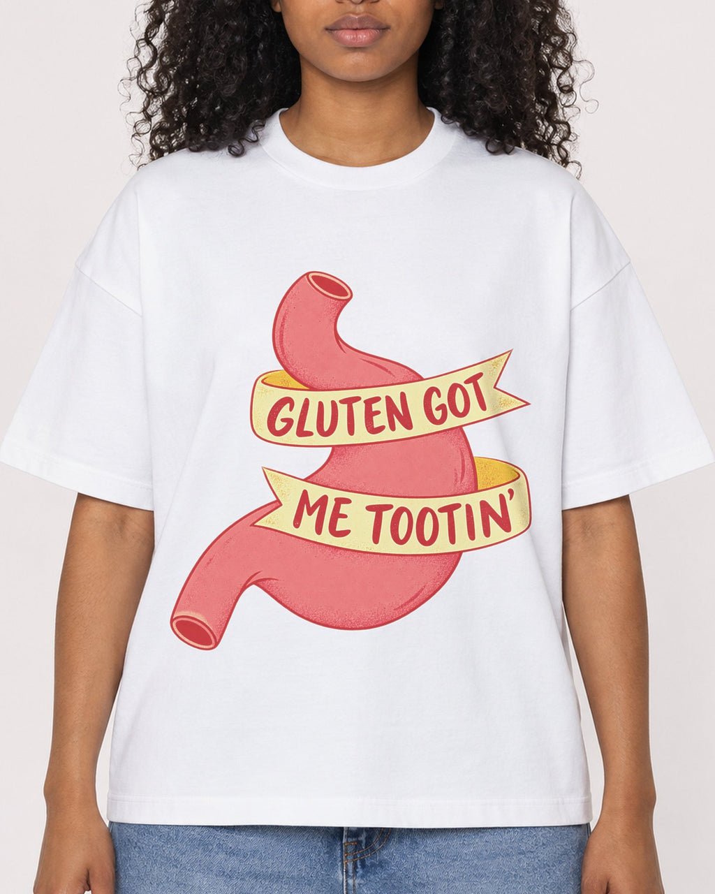 Mockup Boxy Heavyweight Tee White female close-up 05