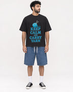 Mockup Boxy Heavyweight Tee Black male full-body 07