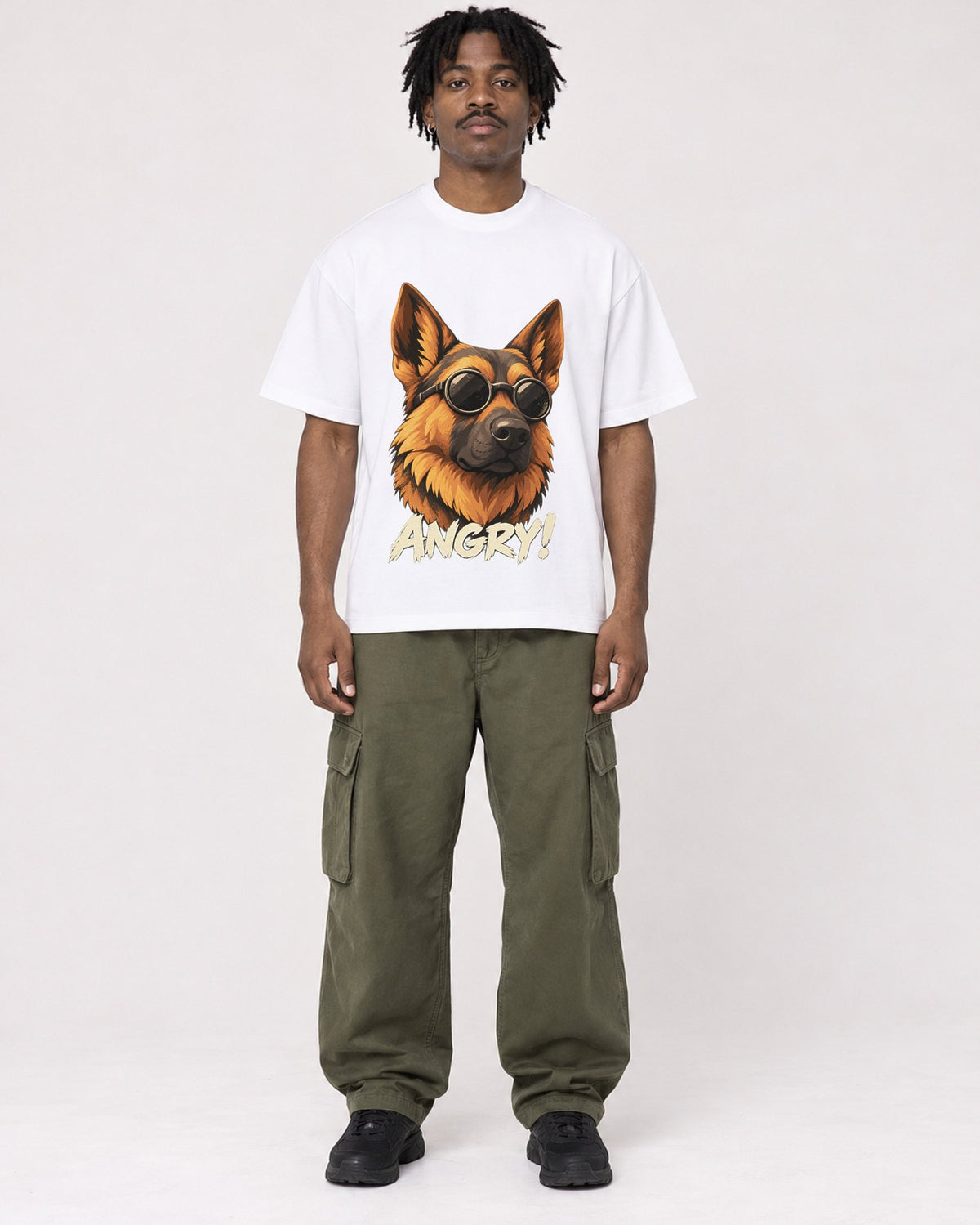 Mockup Boxy Heavyweight Tee White male full-body 04