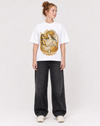 Mockup Boxy Heavyweight Tee White female full-body 28