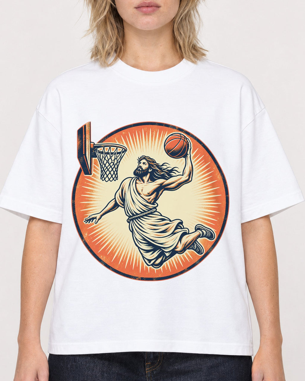 Mockup Boxy Heavyweight Tee White female close-up 19