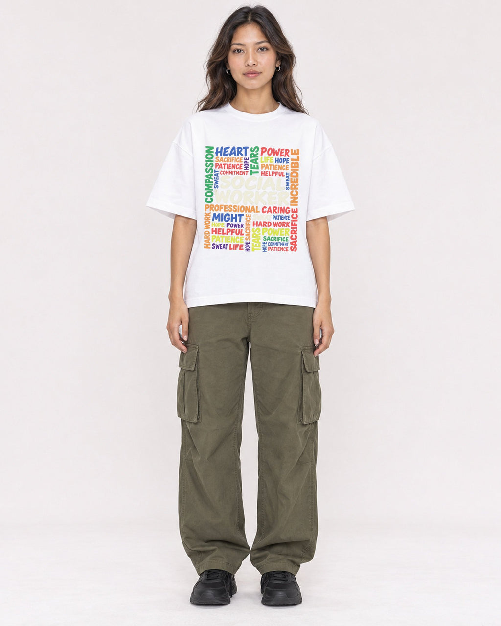 Mockup Boxy Heavyweight Tee White female full-body 02