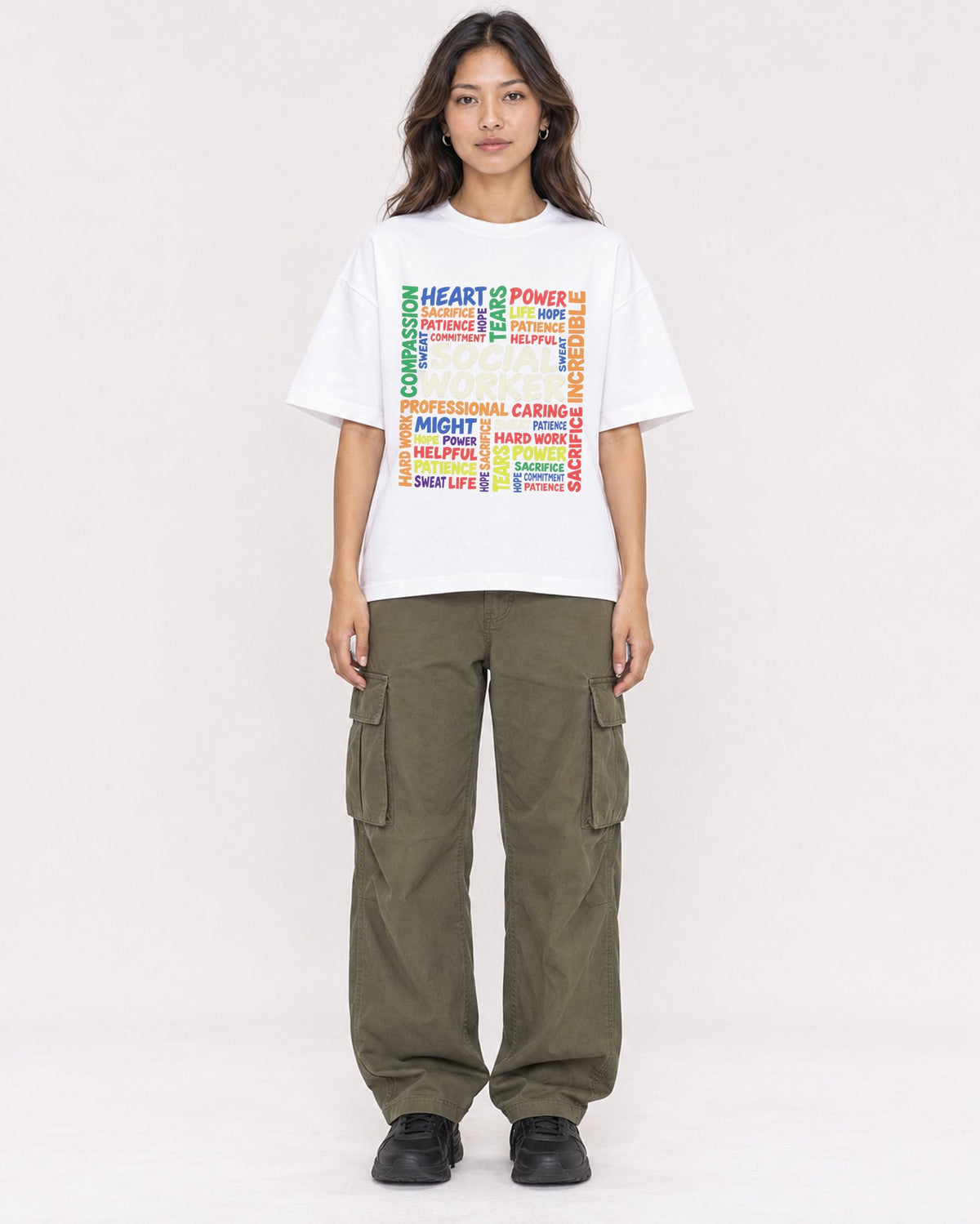 Mockup Boxy Heavyweight Tee White female full-body 02