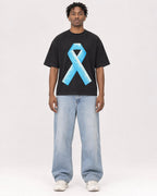 Mockup Boxy Heavyweight Tee Black male full-body 05