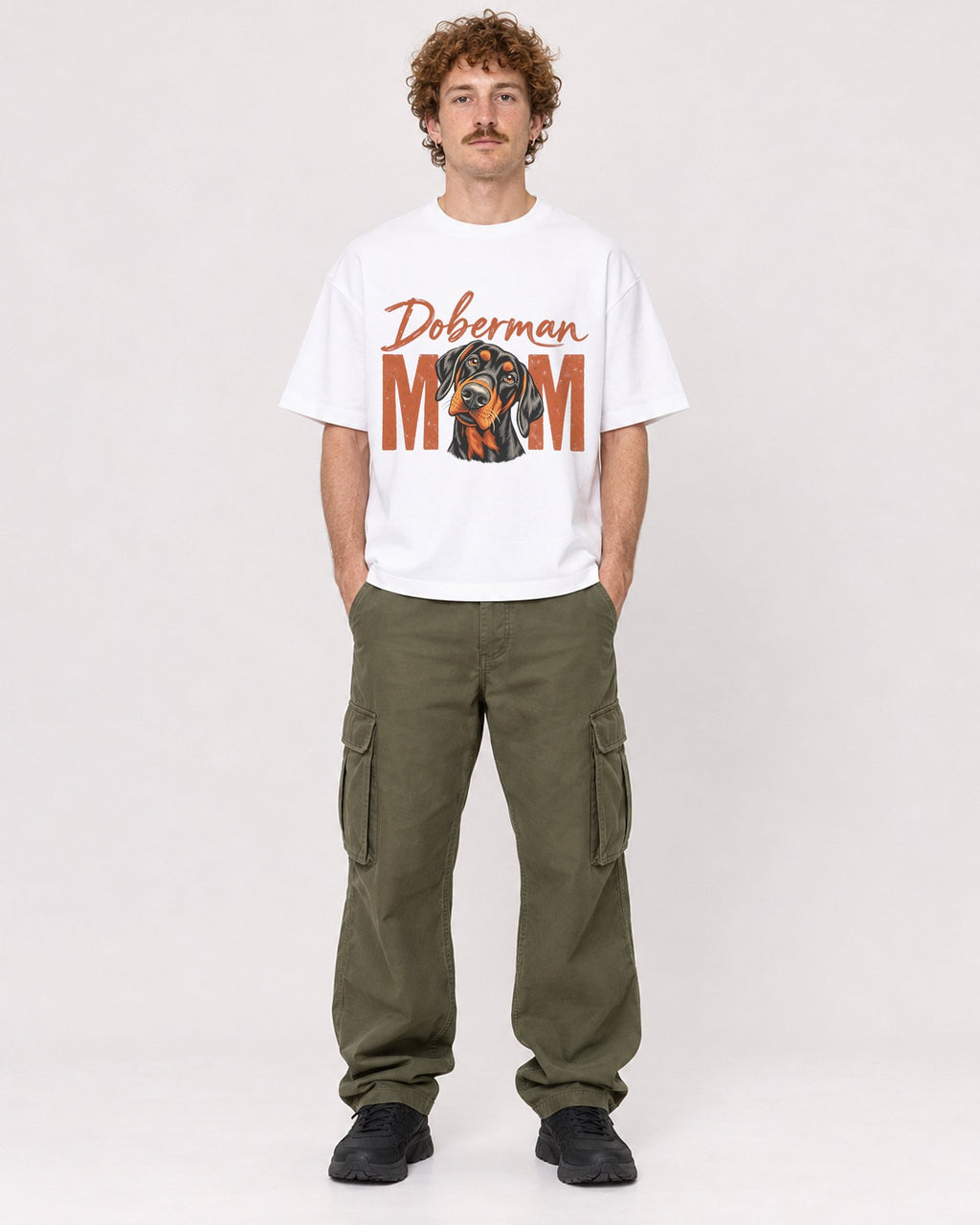 Mockup Boxy Heavyweight Tee White male full-body 09