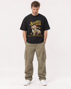 Mockup Boxy Heavyweight Tee Black male full-body 08