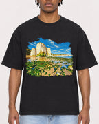 Mockup Boxy Heavyweight Tee Black male close-up 05