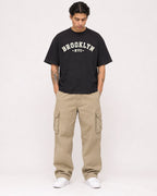 Mockup Boxy Heavyweight Tee Black male full-body 36