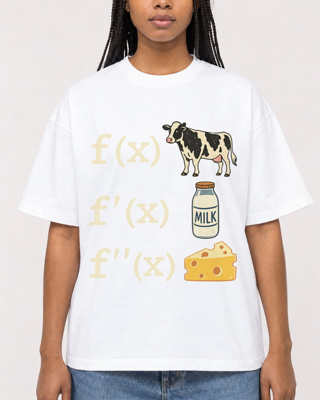 Mockup Boxy Heavyweight Tee White female close-up 45