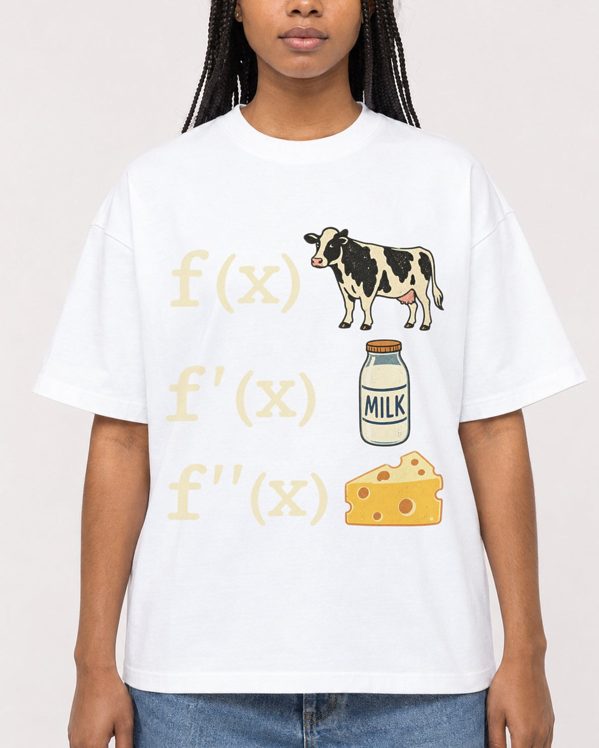 Mockup Boxy Heavyweight Tee White female close-up 45