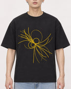 Mockup Boxy Heavyweight Tee Black male close-up 01