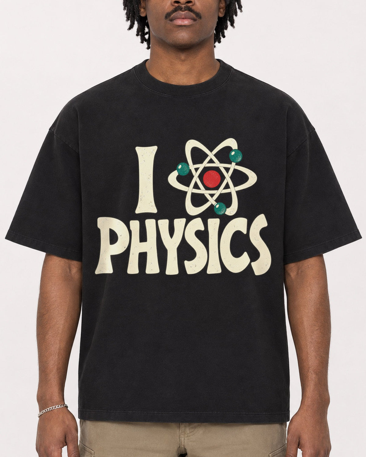 Mockup Boxy Heavyweight Tee Black male close-up 04