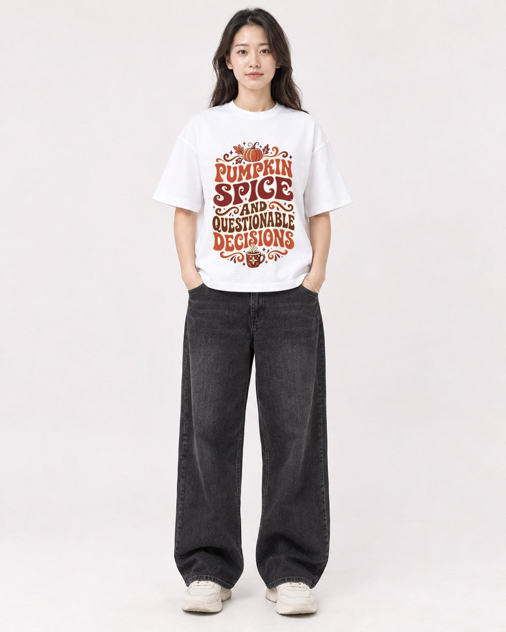 Mockup Boxy Heavyweight Tee White female full-body 03