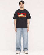 Mockup Boxy Heavyweight Tee Black male full-body 13
