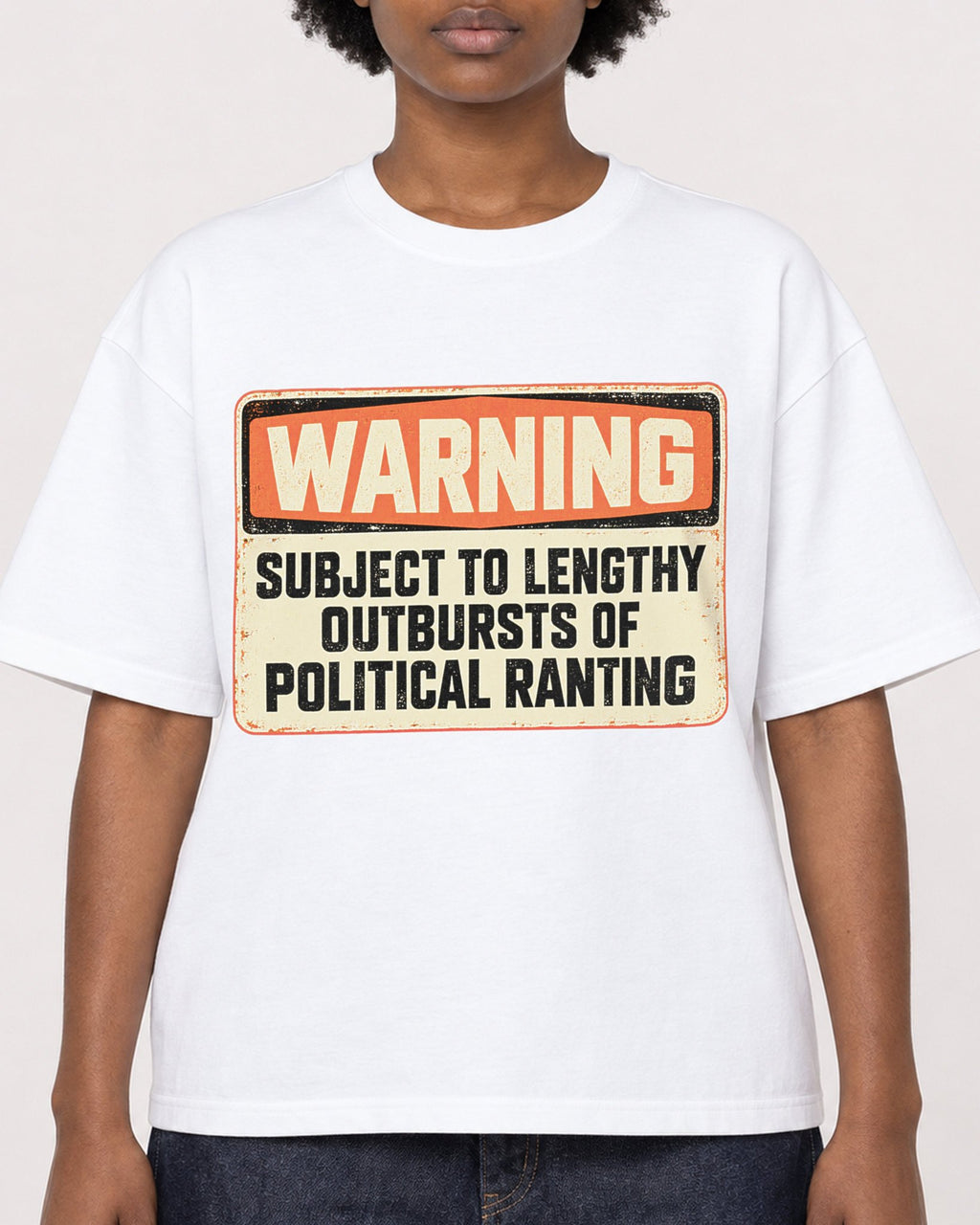 Mockup Boxy Heavyweight Tee White female close-up 14