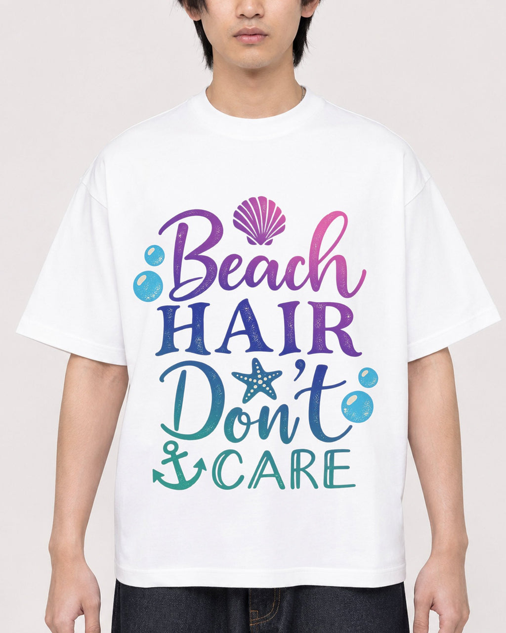 Mockup Boxy Heavyweight Tee White male close-up 11