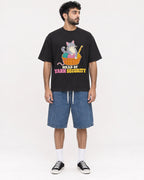 Mockup Boxy Heavyweight Tee Black male full-body 07