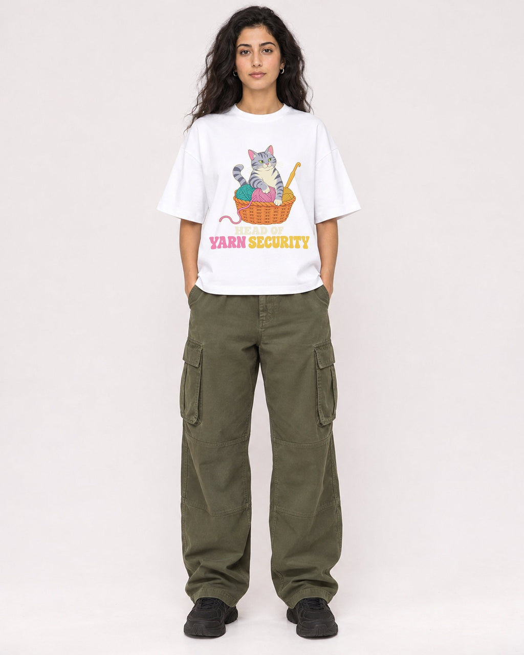 Mockup Boxy Heavyweight Tee White female full-body 07