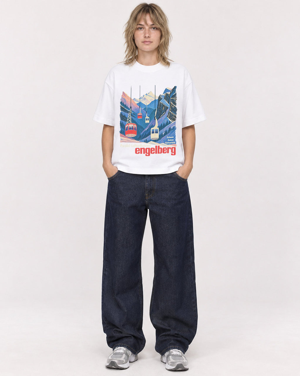 Mockup Boxy Heavyweight Tee White female full-body 19