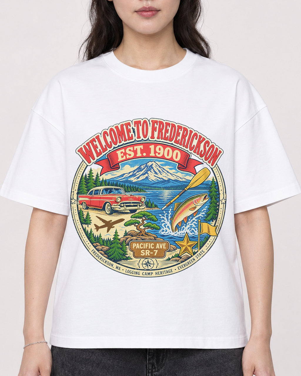 Mockup Boxy Heavyweight Tee White female close-up 03