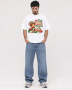 Mockup Boxy Heavyweight Tee White male full-body 07