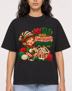Mockup Boxy Heavyweight Tee Black female close-up 07
