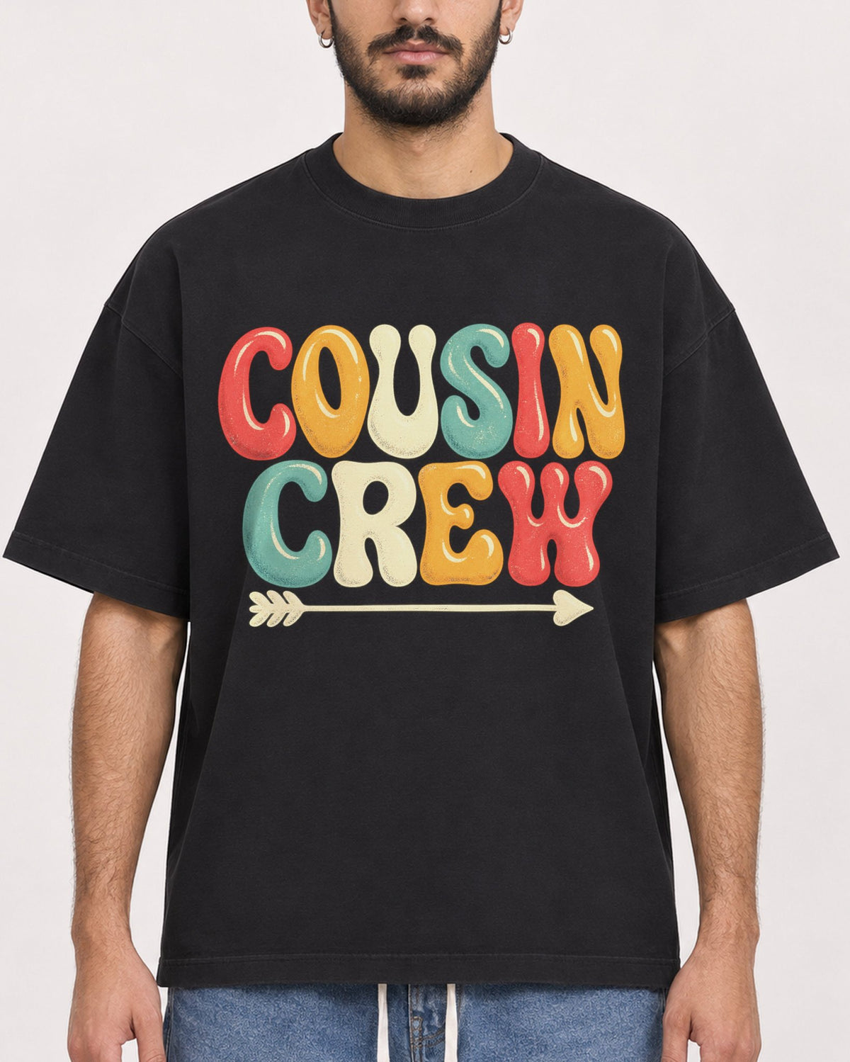 Mockup Boxy Heavyweight Tee Black male close-up 07