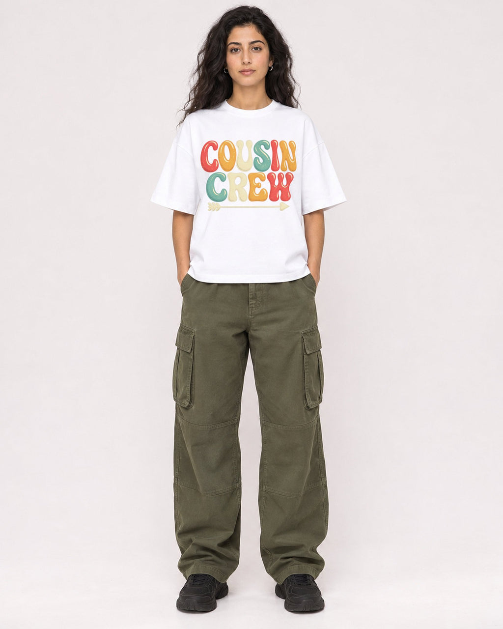 Mockup Boxy Heavyweight Tee White female full-body 07