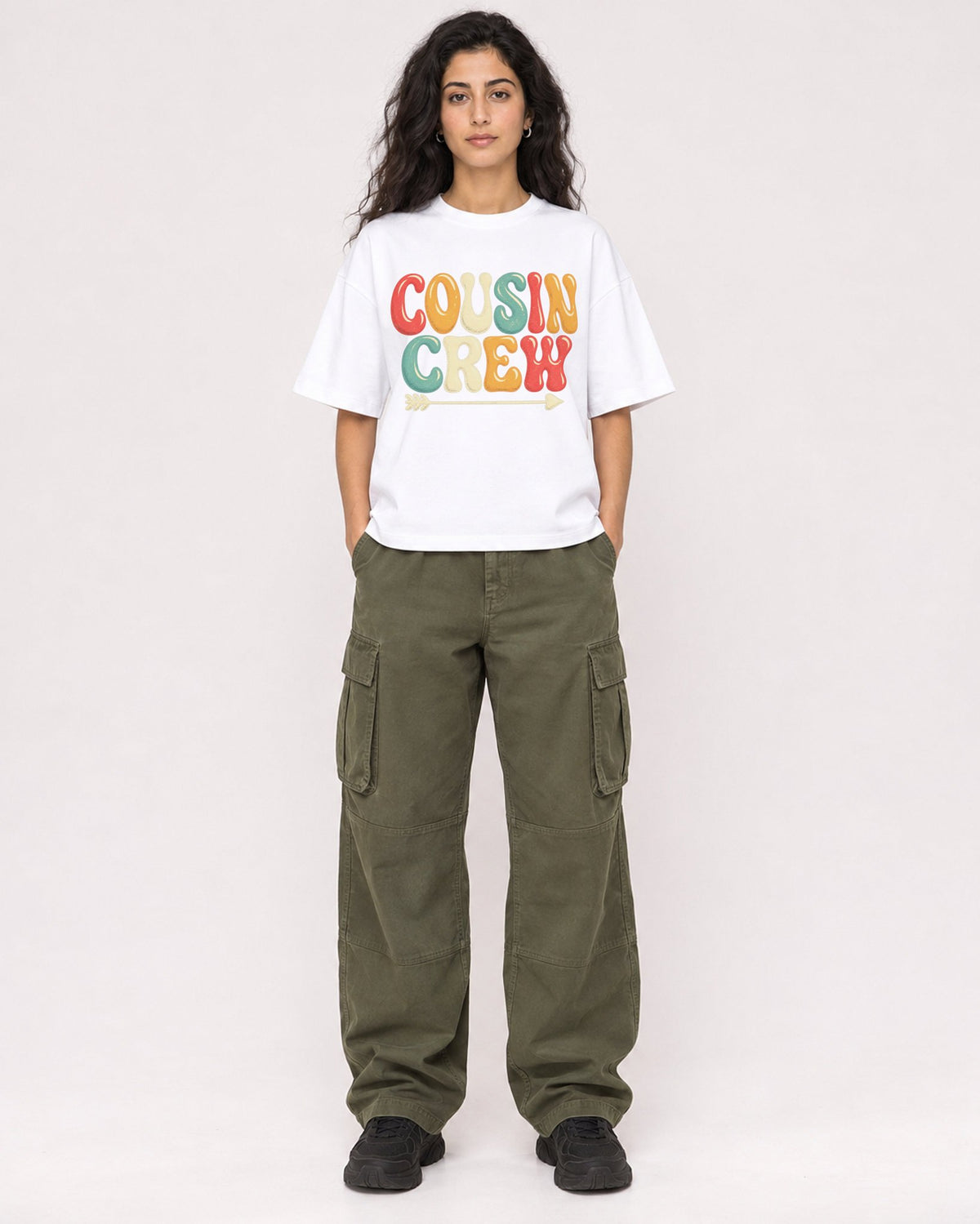Mockup Boxy Heavyweight Tee White female full-body 07