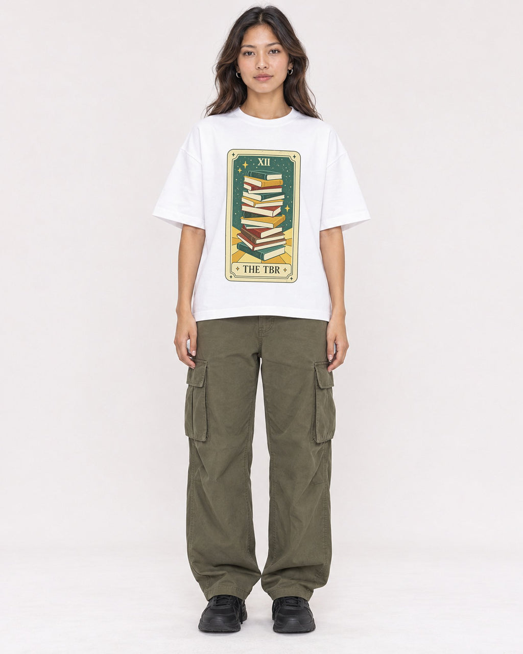 Mockup Boxy Heavyweight Tee White female full-body 02