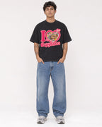 Mockup Boxy Heavyweight Tee Black male full-body 06