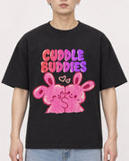 Mockup Boxy Heavyweight Tee Black male close-up 01