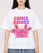 Mockup Boxy Heavyweight Tee White female close-up 01