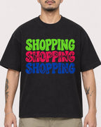 Mockup Boxy Heavyweight Tee Black male close-up 12