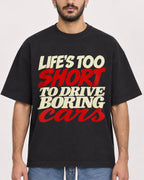 Mockup Boxy Heavyweight Tee Black male close-up 07
