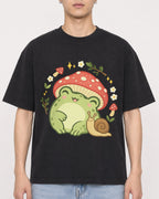 Mockup Boxy Heavyweight Tee Black male close-up 21