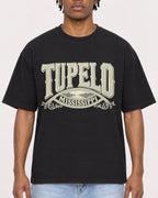 Mockup Boxy Heavyweight Tee Black male close-up 05
