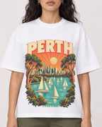 Mockup Boxy Heavyweight Tee White female close-up 07