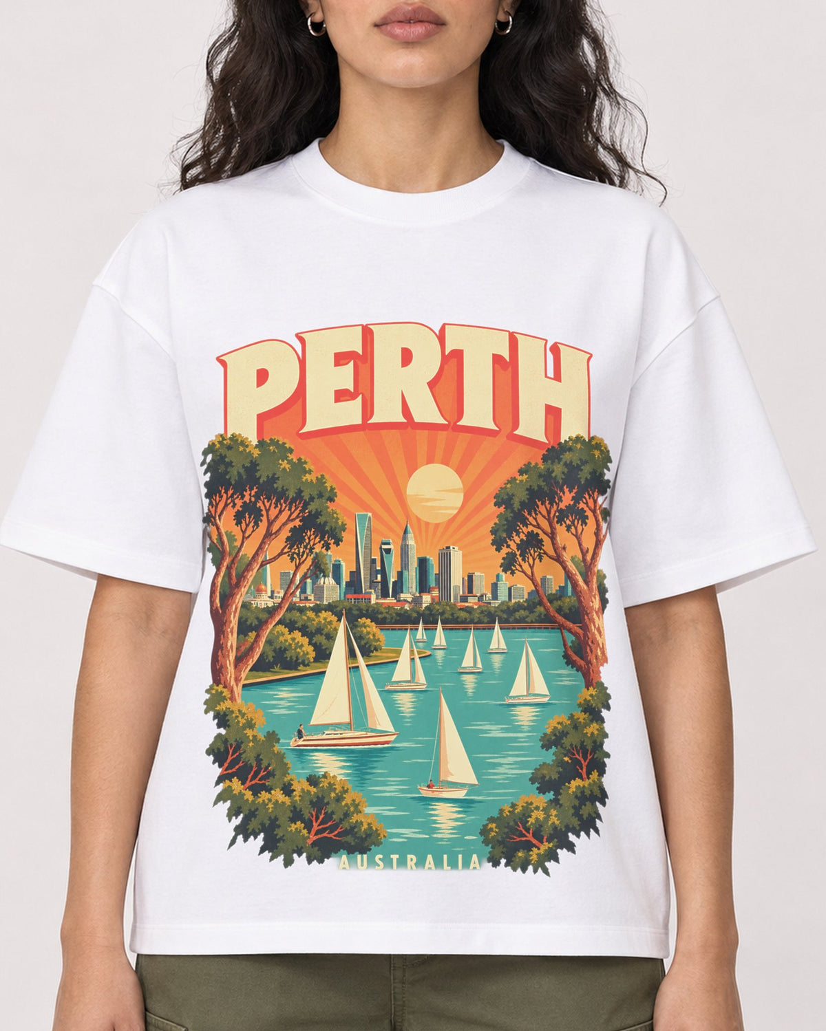 Mockup Boxy Heavyweight Tee White female close-up 07