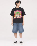Mockup Boxy Heavyweight Tee Black male full-body 11