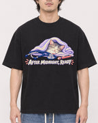 Mockup Boxy Heavyweight Tee Black male close-up 03