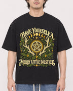 Mockup Boxy Heavyweight Tee Black male close-up 03