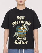 Mockup Boxy Heavyweight Tee Black male close-up 31