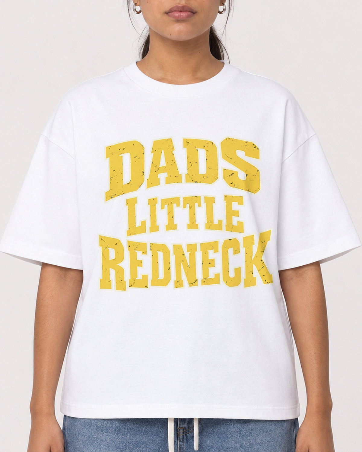 Mockup Boxy Heavyweight Tee White female close-up 16