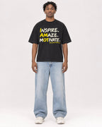 Mockup Boxy Heavyweight Tee Black male full-body 05