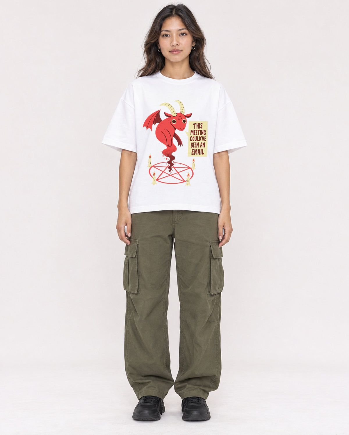 Mockup Boxy Heavyweight Tee White female full-body 02