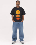 Mockup Boxy Heavyweight Tee Black male full-body 14